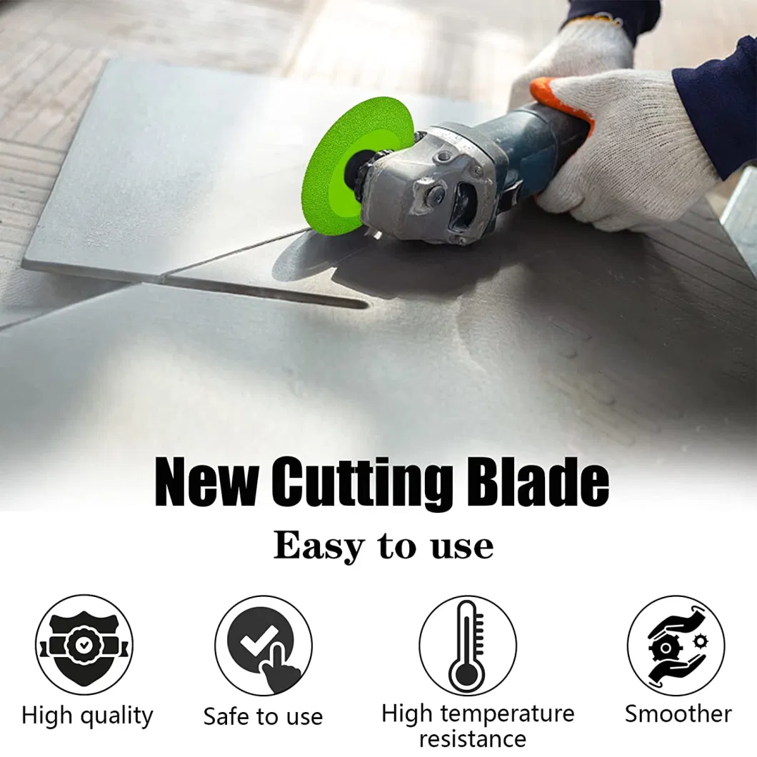 Glass Cutting Disc Ultra-Thin Diamond Saw Blade for Jade Crystal Wine Bottles Ceramic Cutting Floor Tile Polishing Grinding for Angle Grinder 4&prime; &prime;