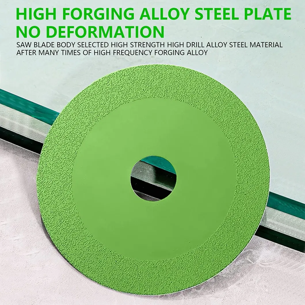 Glass Cutting Disc Ultra-Thin Diamond Saw Blade for Jade Crystal Wine Bottles Ceramic Cutting Floor Tile Polishing Grinding for Angle Grinder 4&prime; &prime;